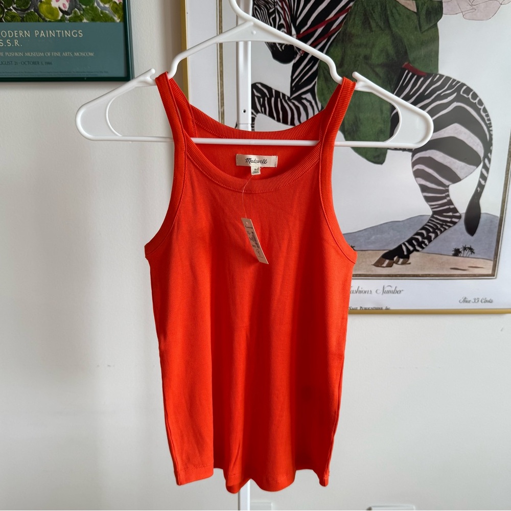 Madewell Tank Top Sleeveless Women’s Small in Bright Orange